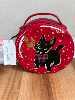 Vera Bradley Whimsy Cosmetic Bag Scottie Dog Holiday NWT